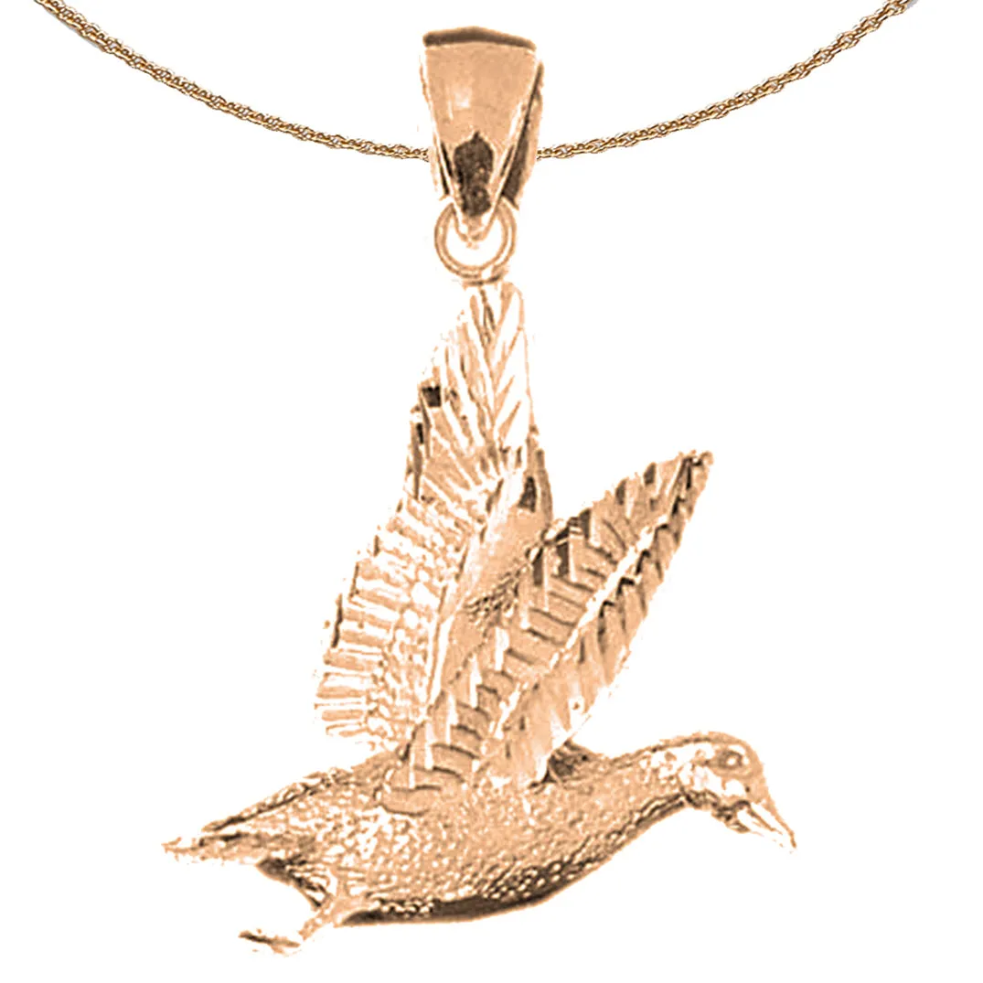 10K, 14K or 18K Gold Duck Pendant