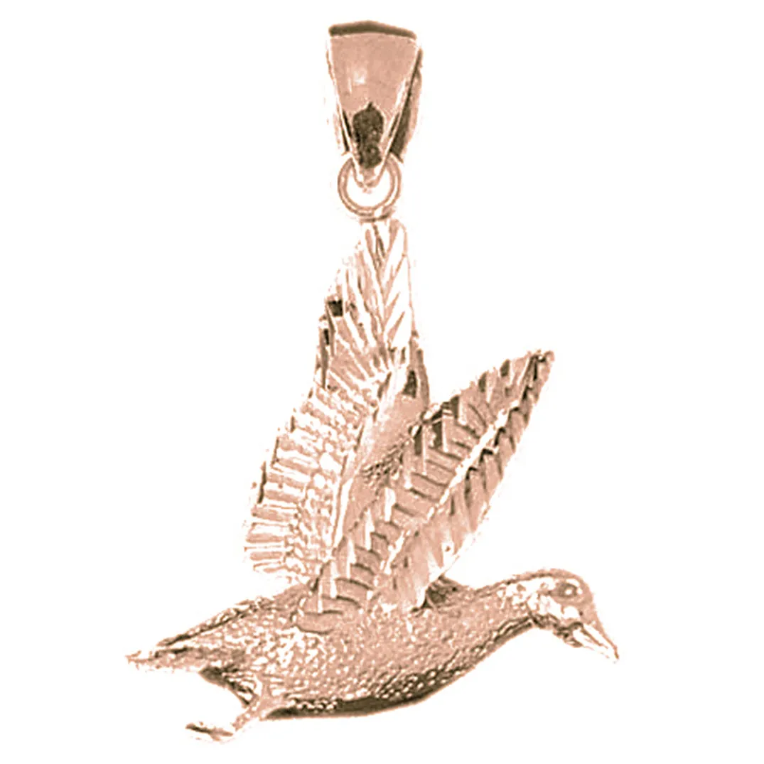 10K, 14K or 18K Gold Duck Pendant