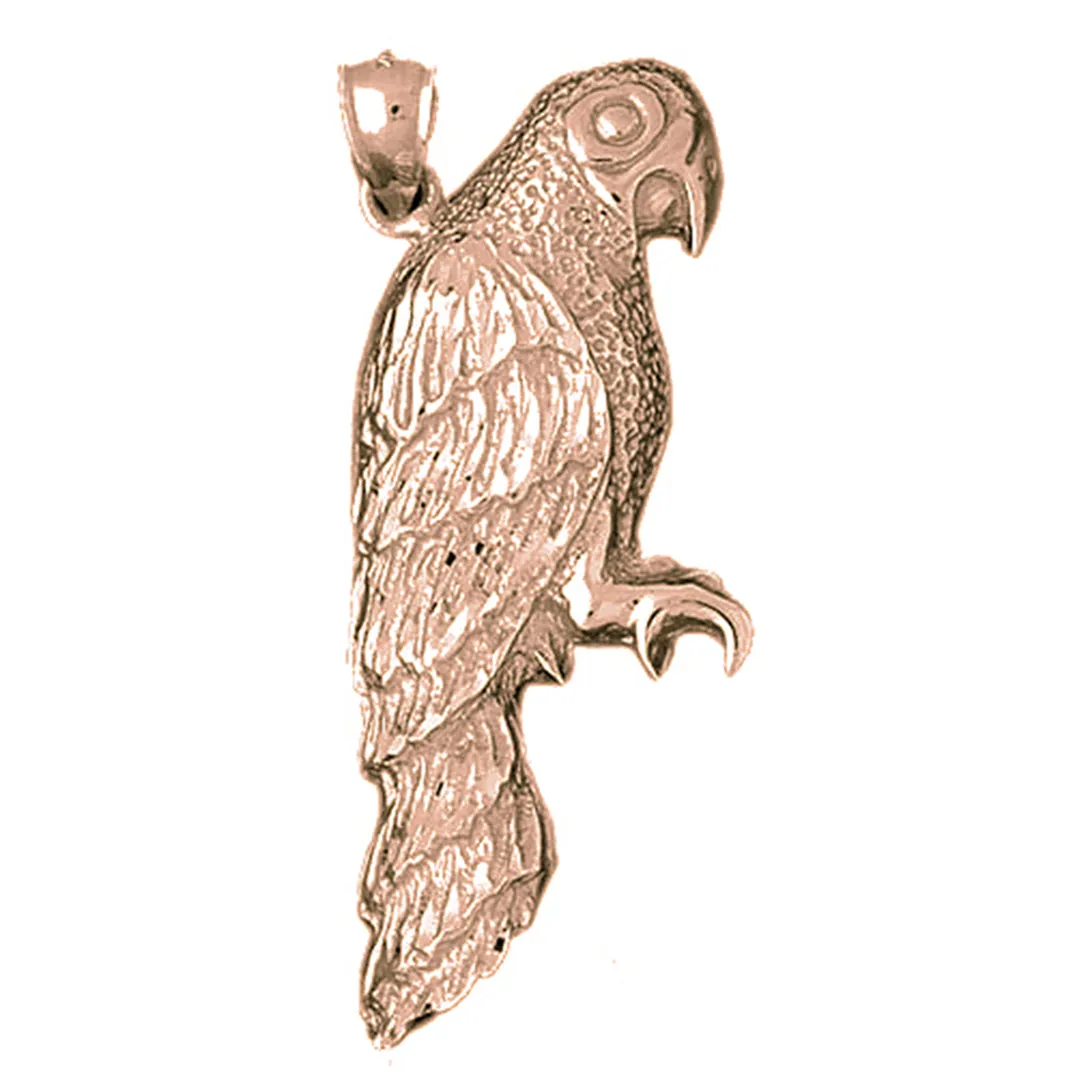 10K, 14K or 18K Gold Parrot Pendant