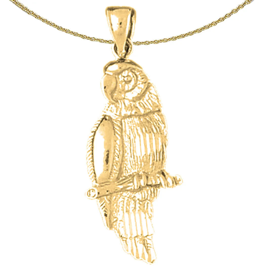 10K, 14K or 18K Gold Parrot Pendant