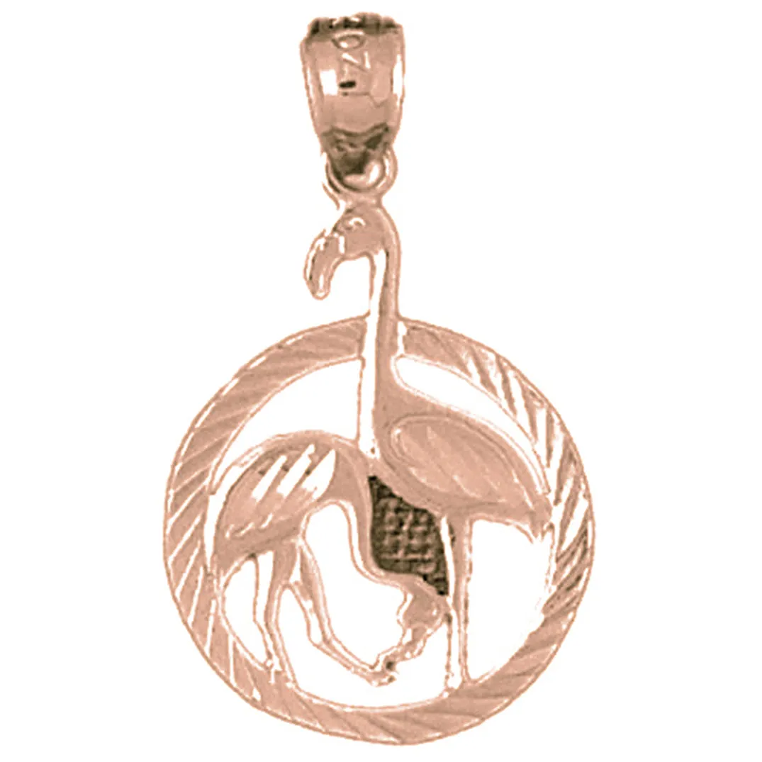 14K or 18K Gold Flamingo Pendant