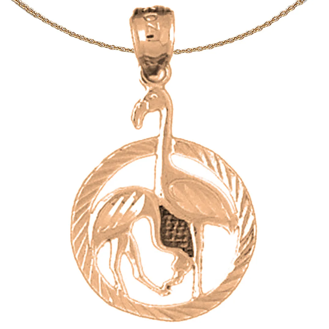 14K or 18K Gold Flamingo Pendant