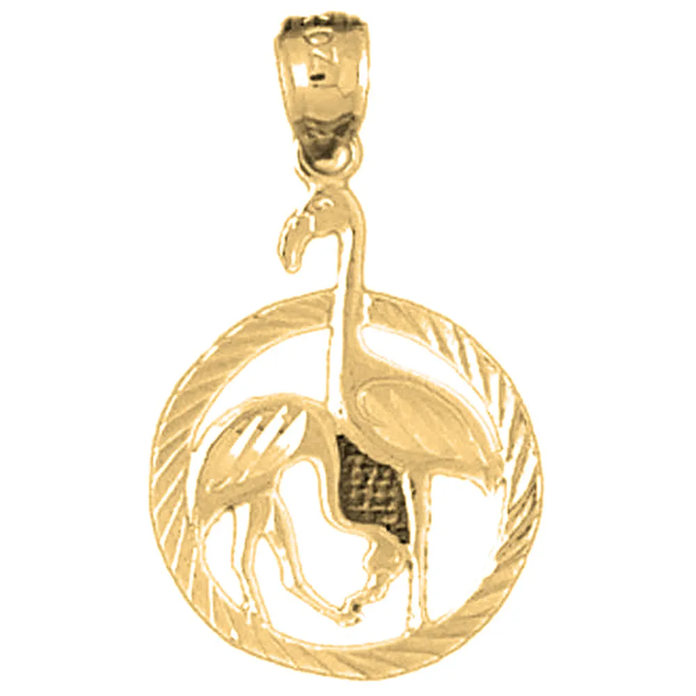 14K or 18K Gold Flamingo Pendant