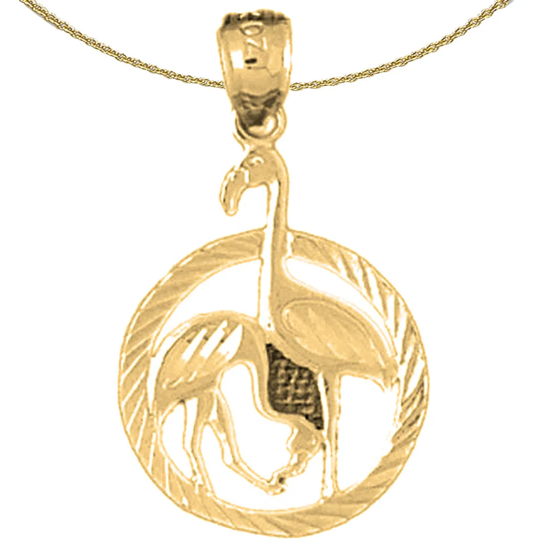 14K or 18K Gold Flamingo Pendant