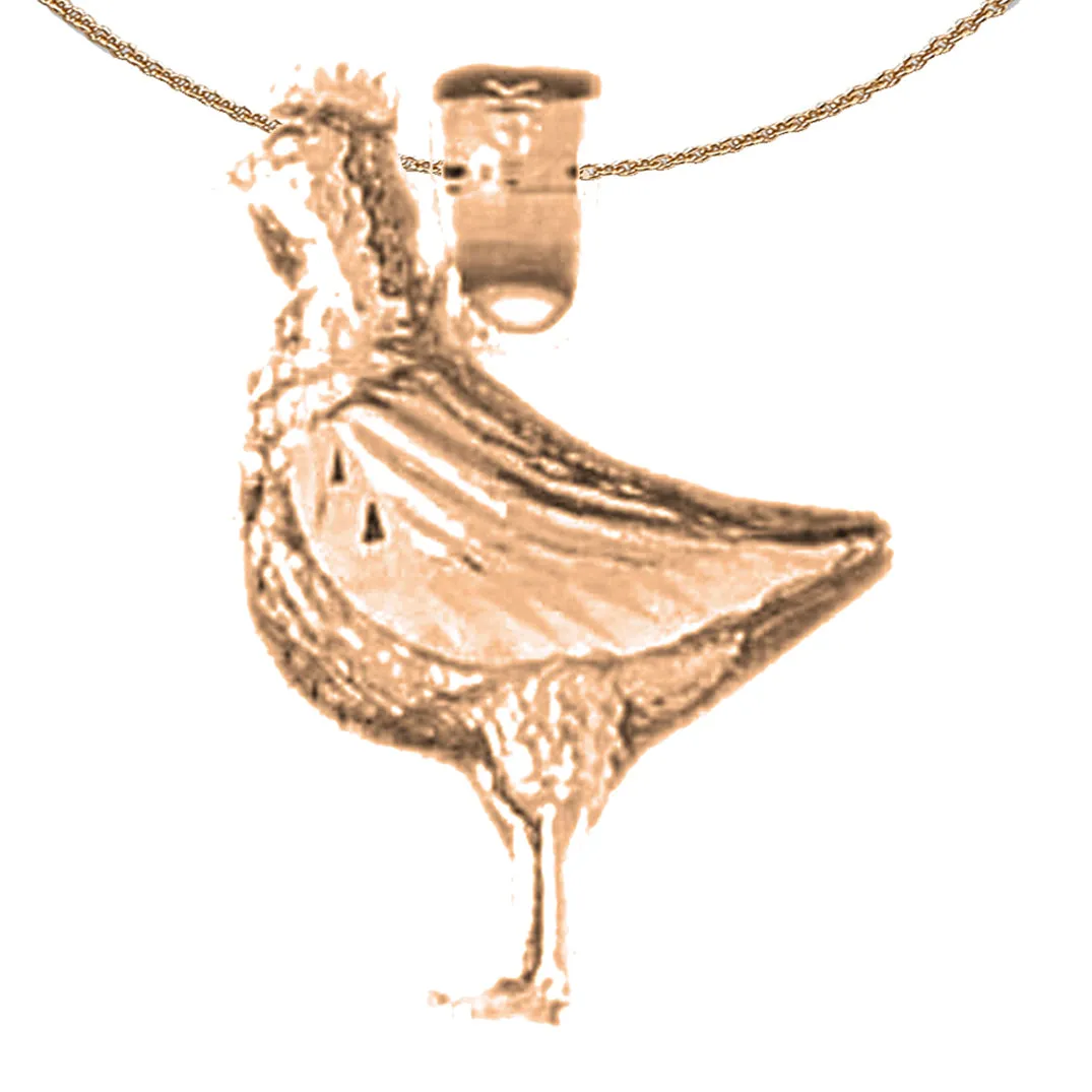 14K or 18K Gold Hen Pendant