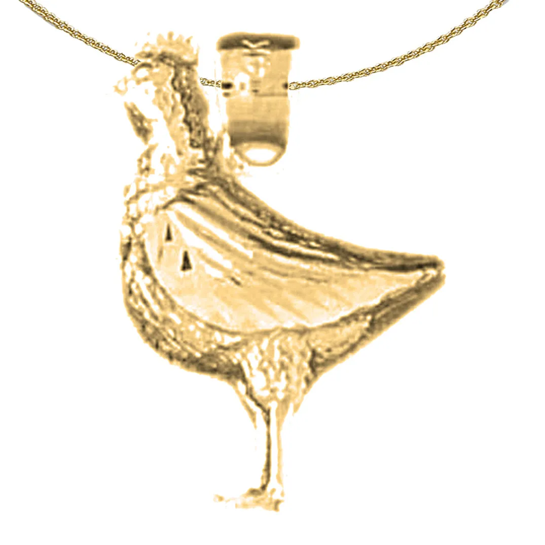 14K or 18K Gold Hen Pendant