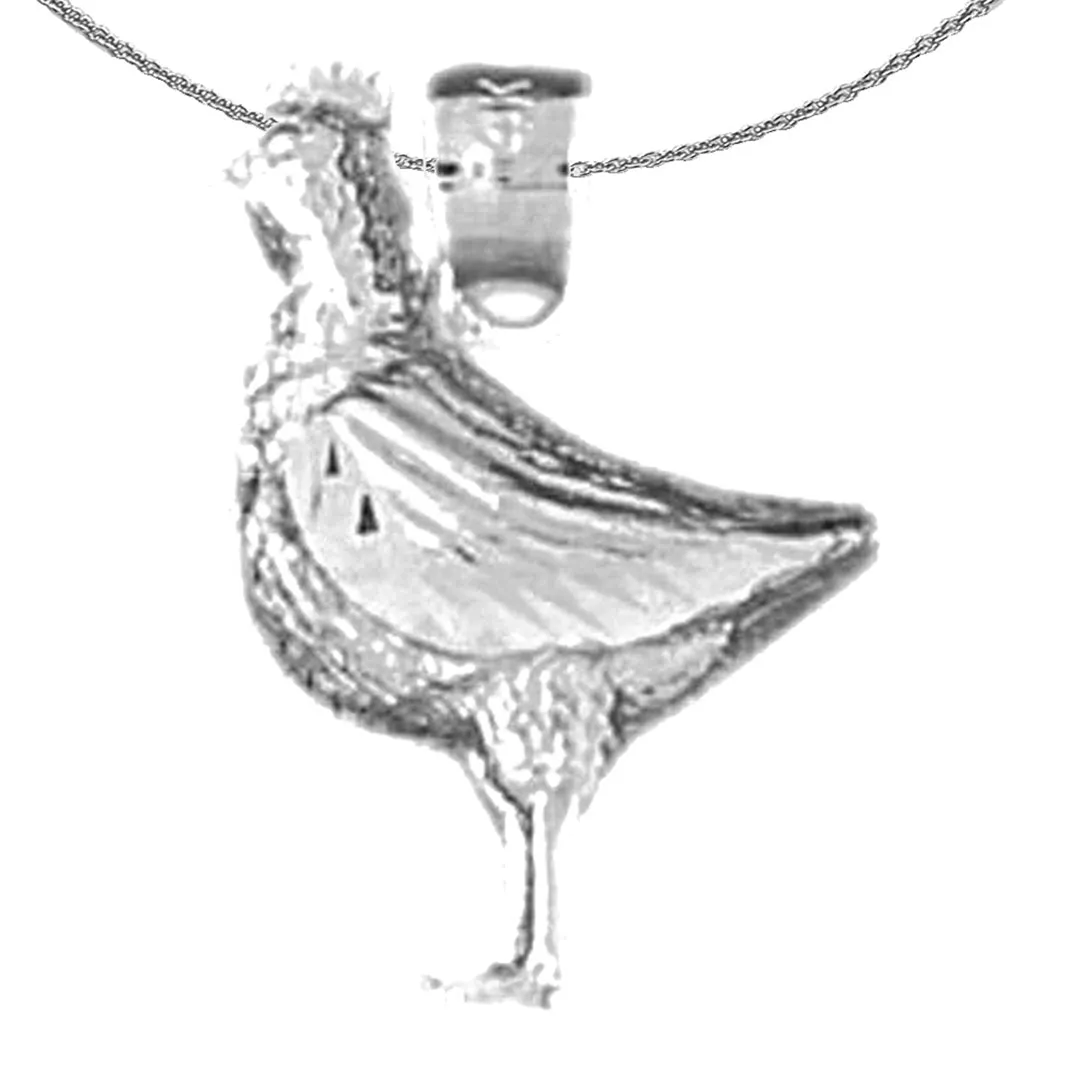 14K or 18K Gold Hen Pendant