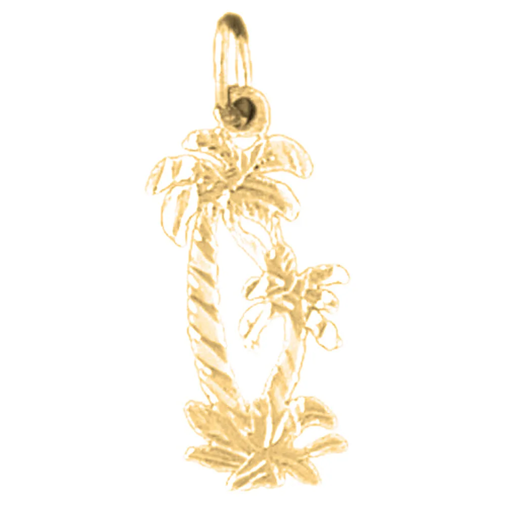 14K or 18K Gold Palm Tree Pendant