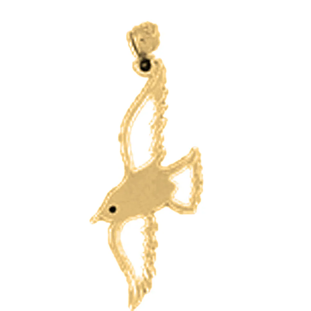 14K or 18K Gold Seagull Pendant