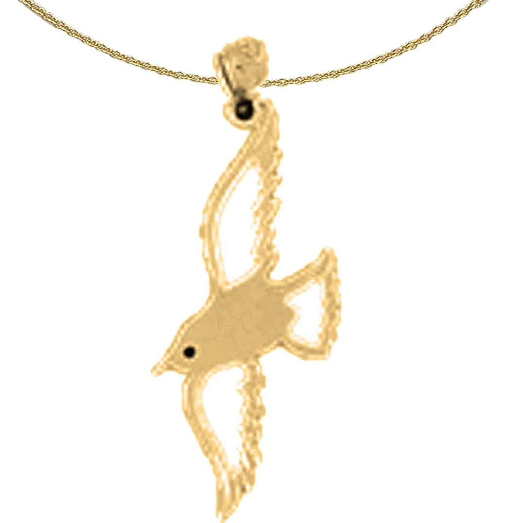 14K or 18K Gold Seagull Pendant