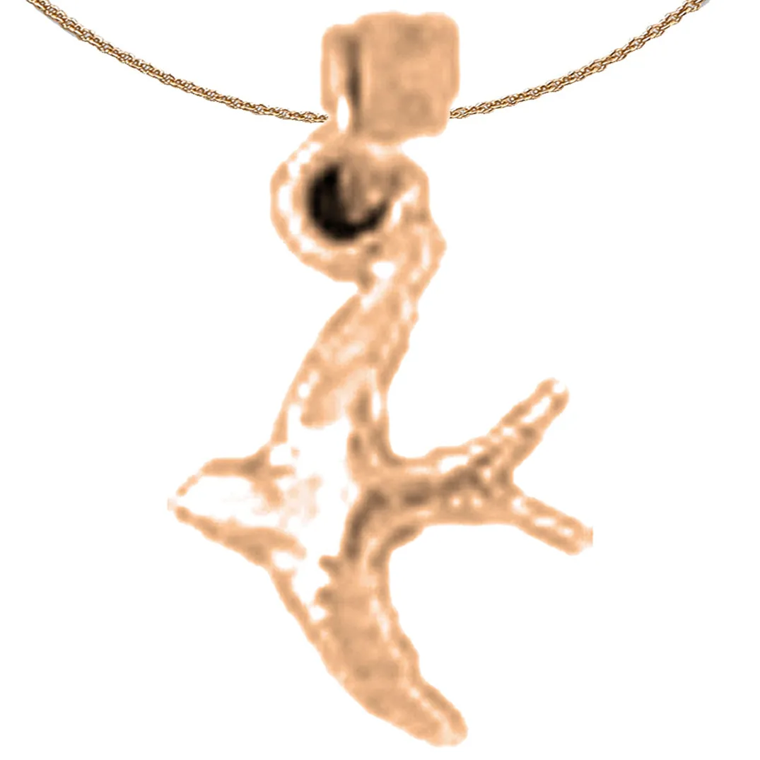 14K or 18K Gold Swallow Bird Pendant