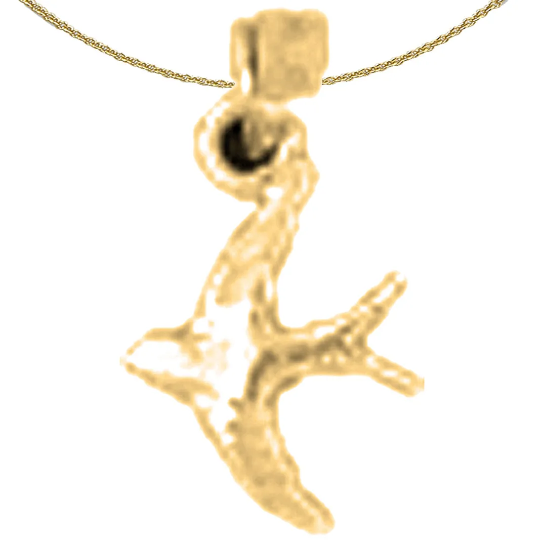 14K or 18K Gold Swallow Bird Pendant