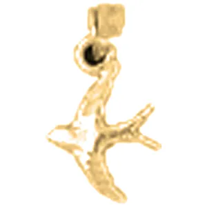 14K or 18K Gold Swallow Bird Pendant