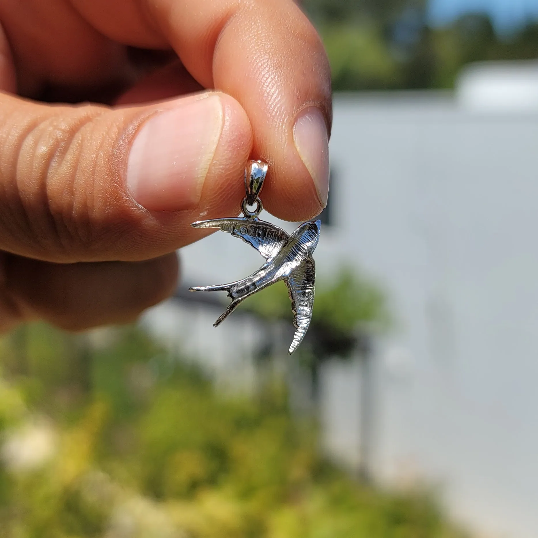 14K or 18K Gold Swallow Pendant