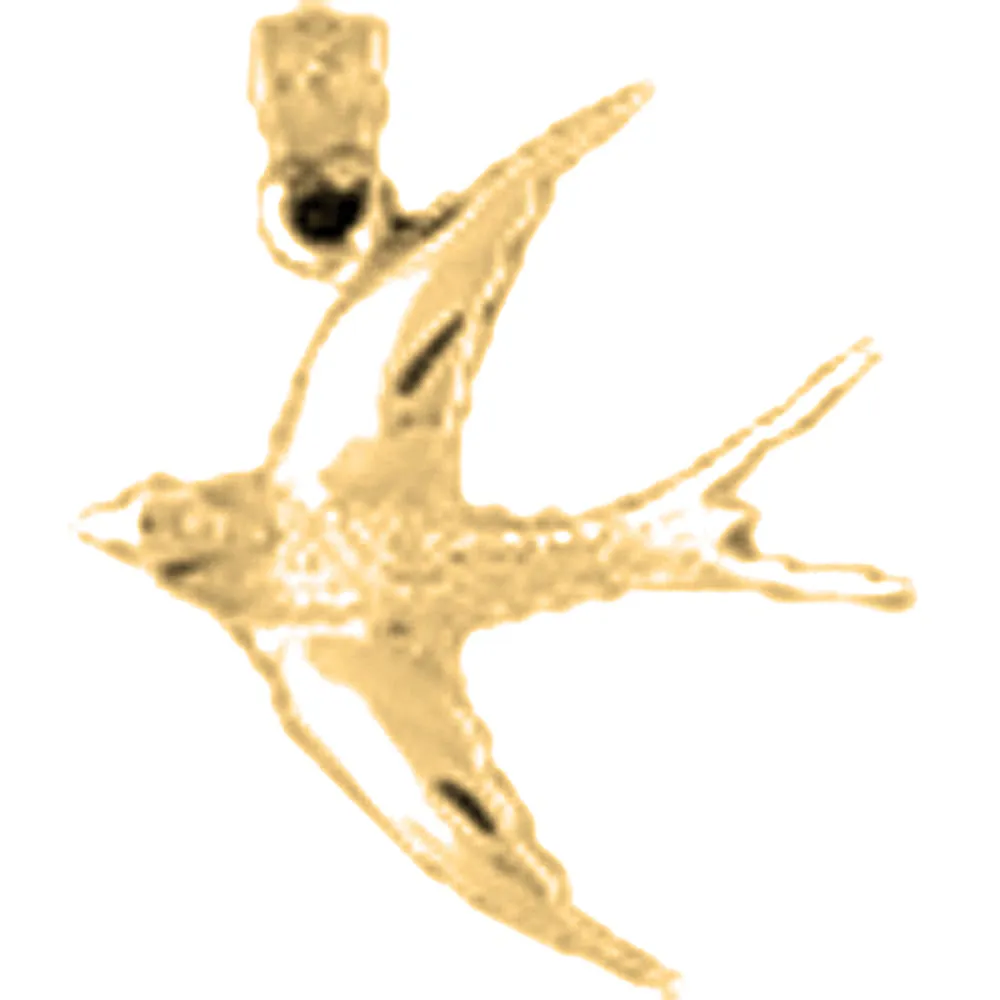 14K or 18K Gold Swallow Pendant