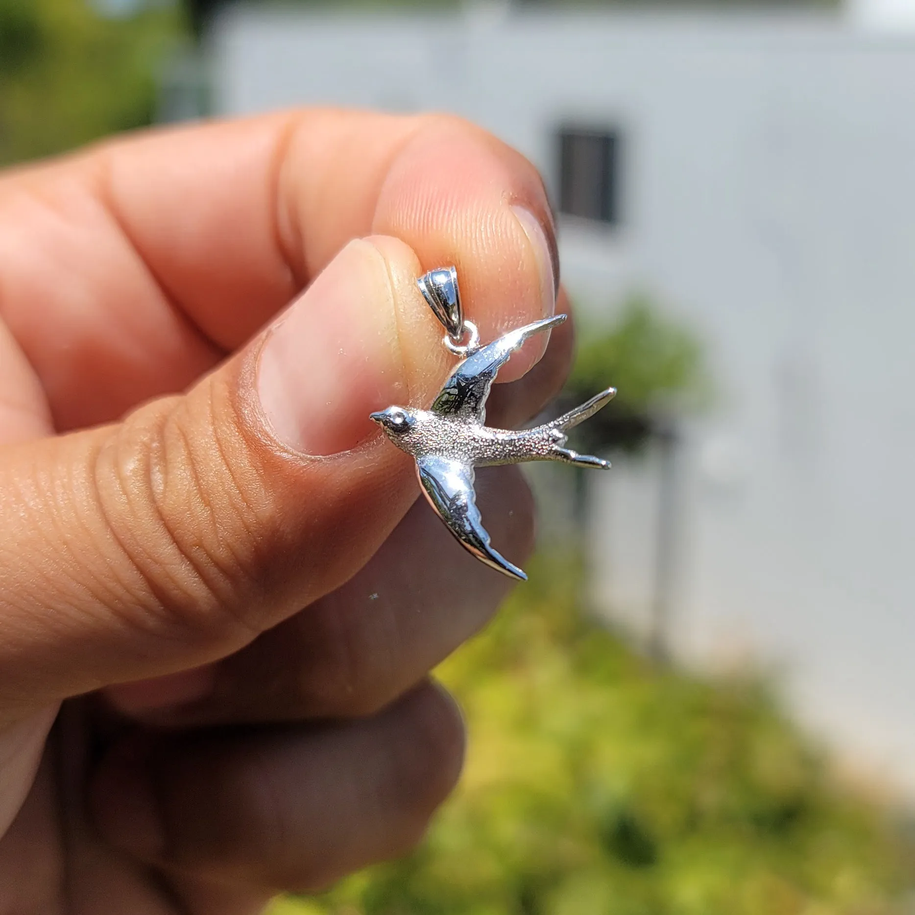 14K or 18K Gold Swallow Pendant