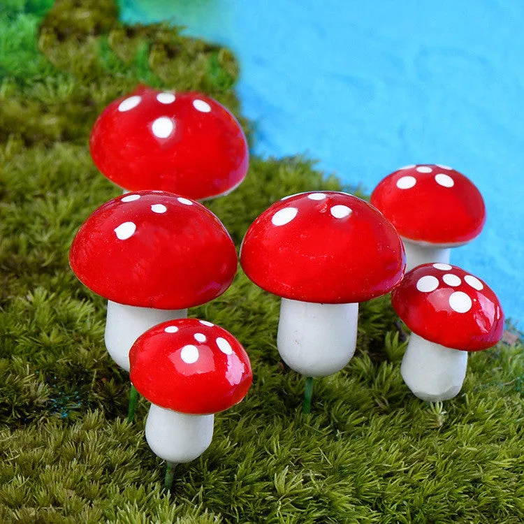 15 Pieces Mini Mushroom Miniatures Artificial Garden Fairy Bonsai Plant