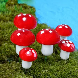 15 Pieces Mini Mushroom Miniatures Artificial Garden Fairy Bonsai Plant