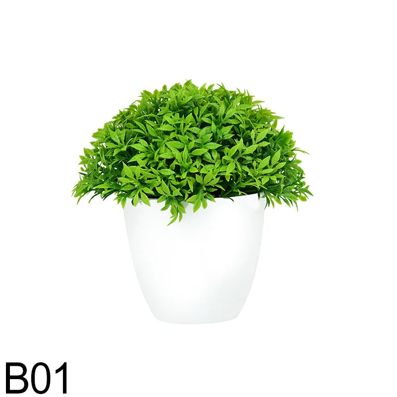 1pc Artificial Plants Green Bonsai Small Tree Pot Plants Fake Flower Potted Ornaments for Home Garden Party Craft Plant Decor