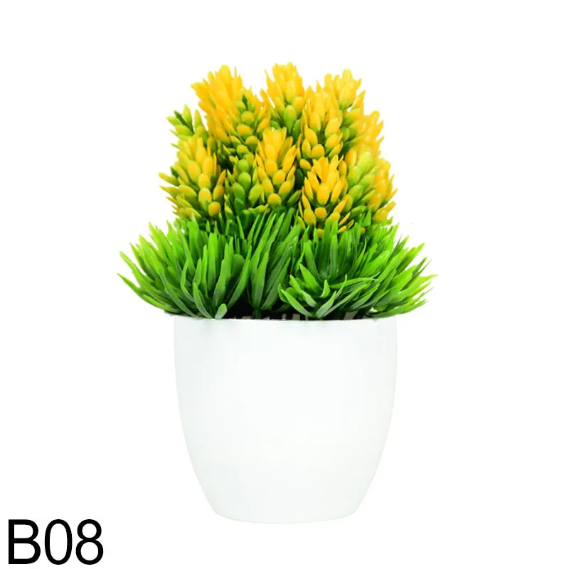 1pc Artificial Plants Green Bonsai Small Tree Pot Plants Fake Flower Potted Ornaments for Home Garden Party Craft Plant Decor