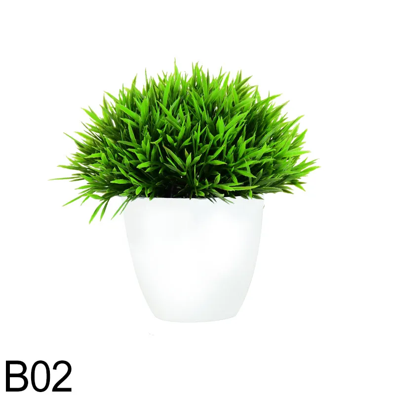 1pc Artificial Plants Green Bonsai Small Tree Pot Plants Fake Flower Potted Ornaments for Home Garden Party Craft Plant Decor