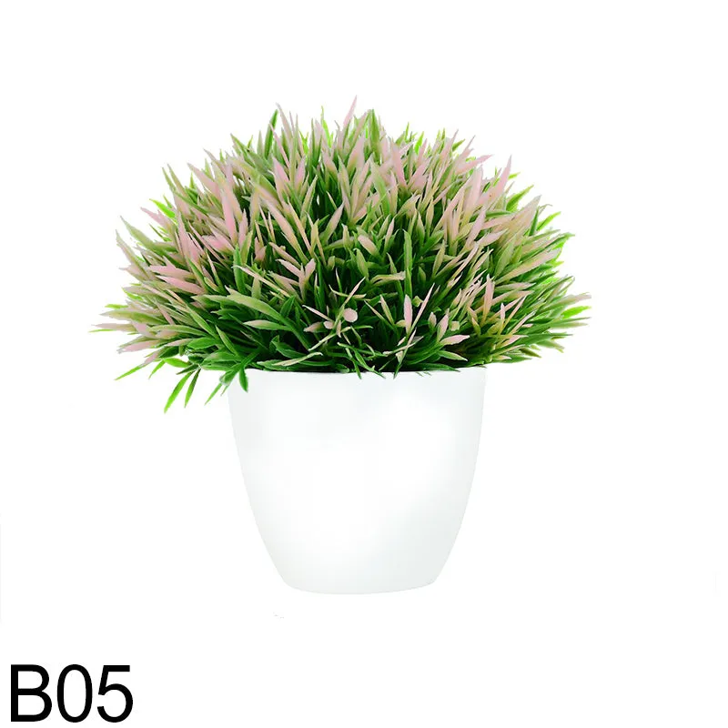 1pc Artificial Plants Green Bonsai Small Tree Pot Plants Fake Flower Potted Ornaments for Home Garden Party Craft Plant Decor