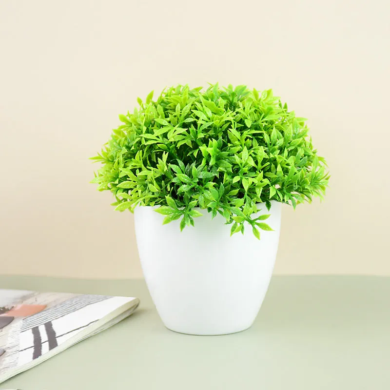 1pc Artificial Plants Green Bonsai Small Tree Pot Plants Fake Flower Potted Ornaments for Home Garden Party Craft Plant Decor