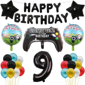 1pc Big Video Game Controller Aluminum Foil Balloons Inflate Toy Birthday Party Decoration 32 Inch Number Globos