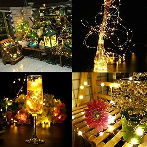 3.5 Inches LED String Light - 66ft Fairy Copper String Lights - USB Powered - 8 Modes & Timer - Warm White