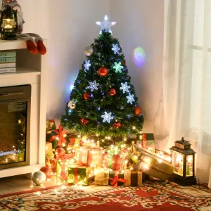 3FT Green Fiber Optic Full Lights Christmas Tree Multi LED Stars