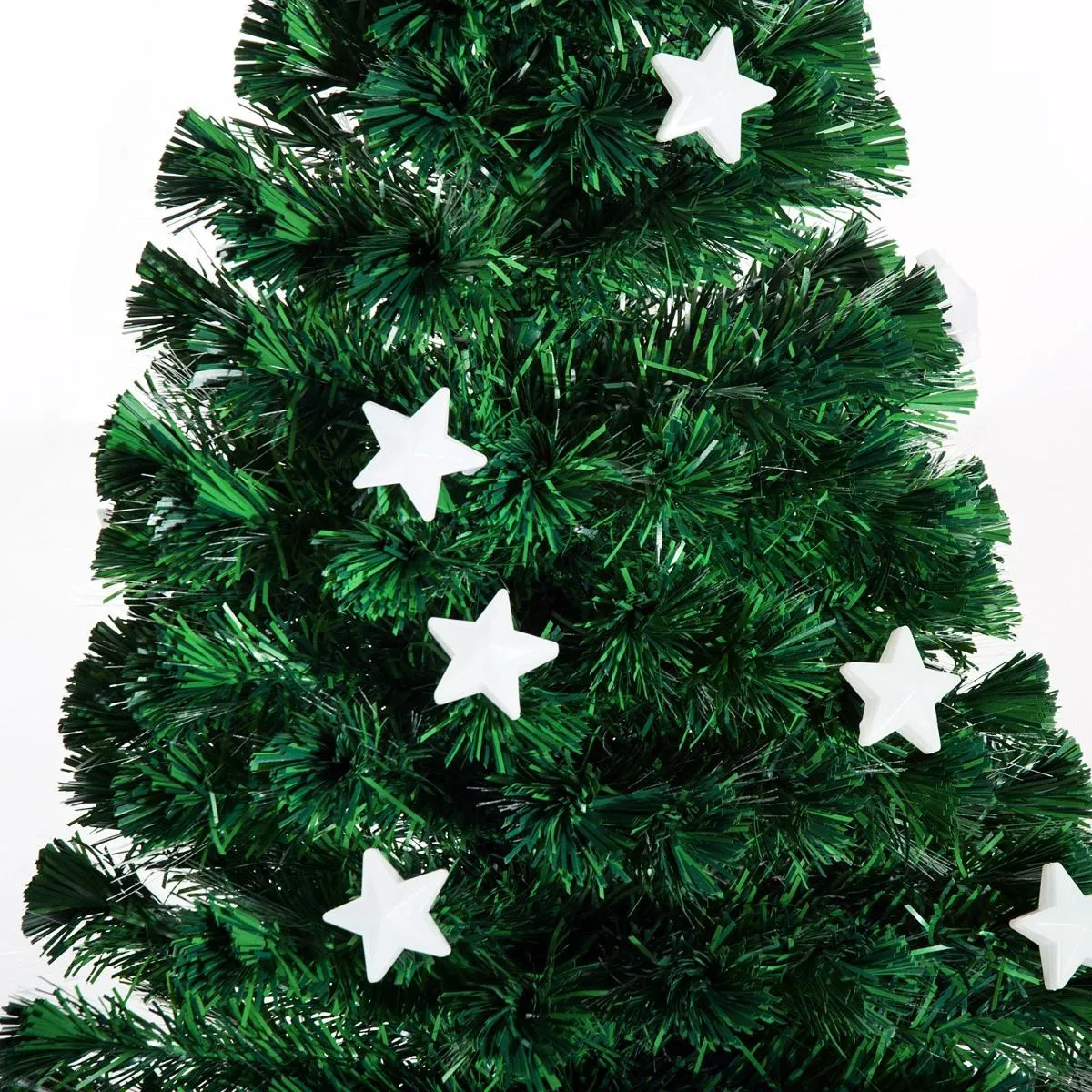 5ft 150cm Green Fibre Optic Artificial Christmas Tree W/ Stars