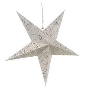 60 cm LED White Glitter Hanging Paper Star