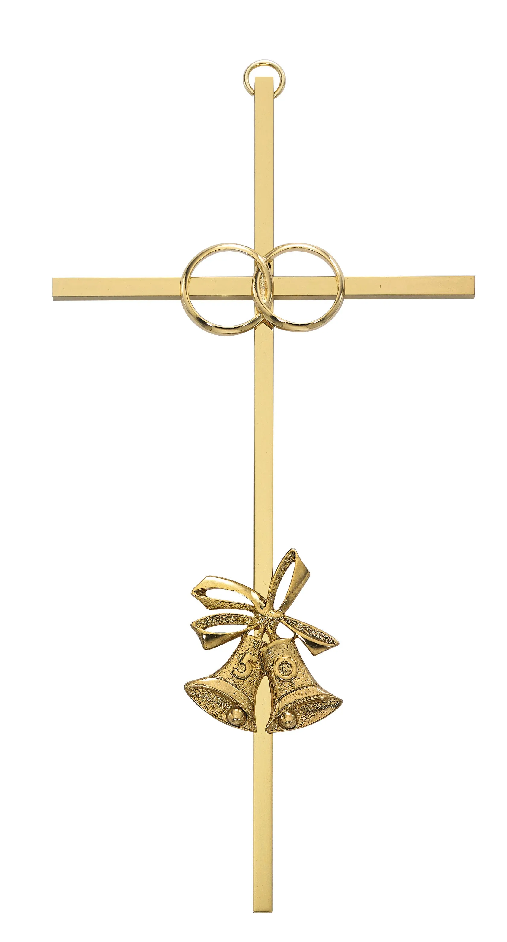 8in 50th Anniversary Brass Cross Boxed - 71-44850