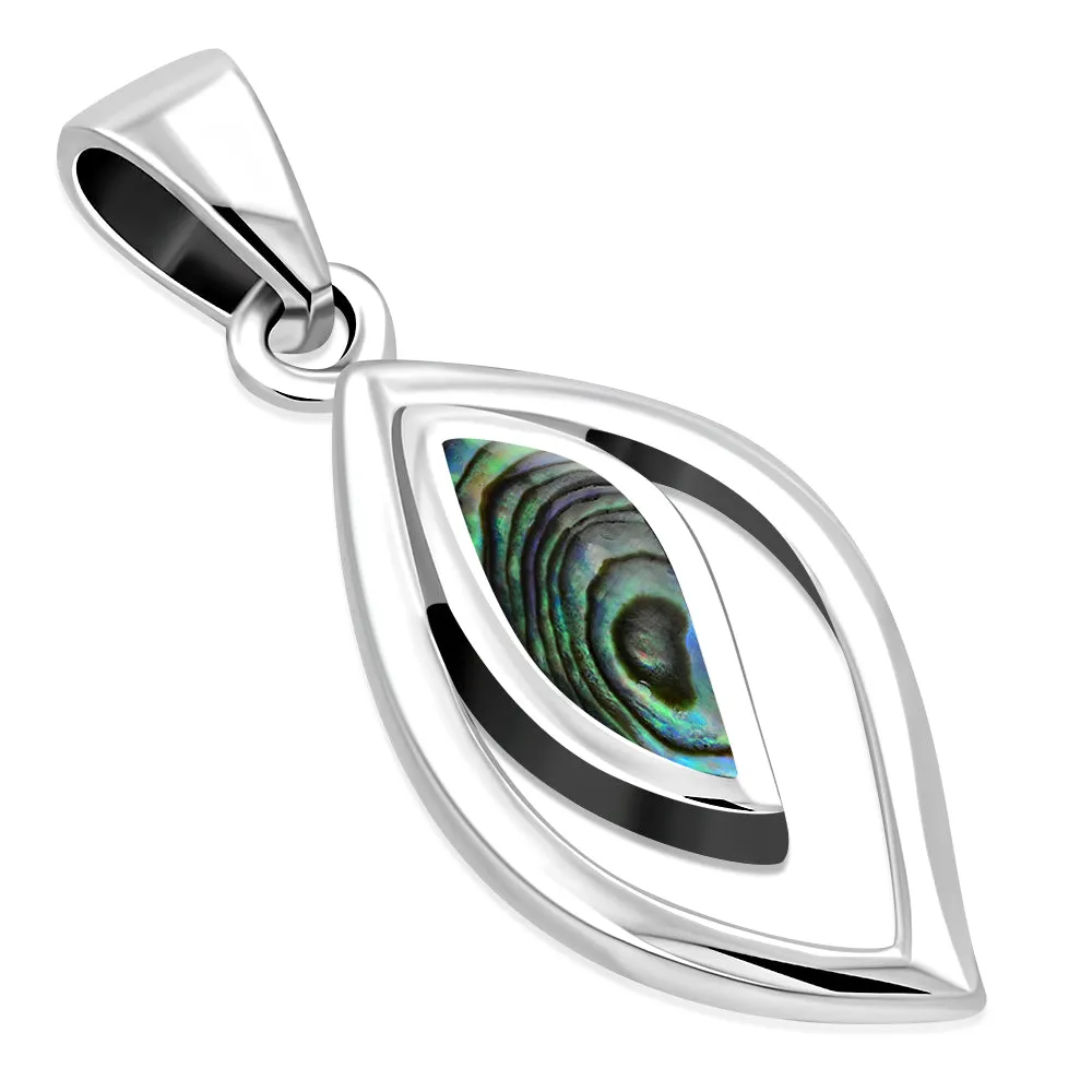 Abalone Shell Drop Silver Pendant