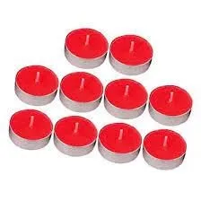 Angle Decorations Hub Paraffin Wax Rose Scented Tea Light Candles (Red) Long Burning Time- 4 Hours Each, Pack of 100, for Home Decoration,