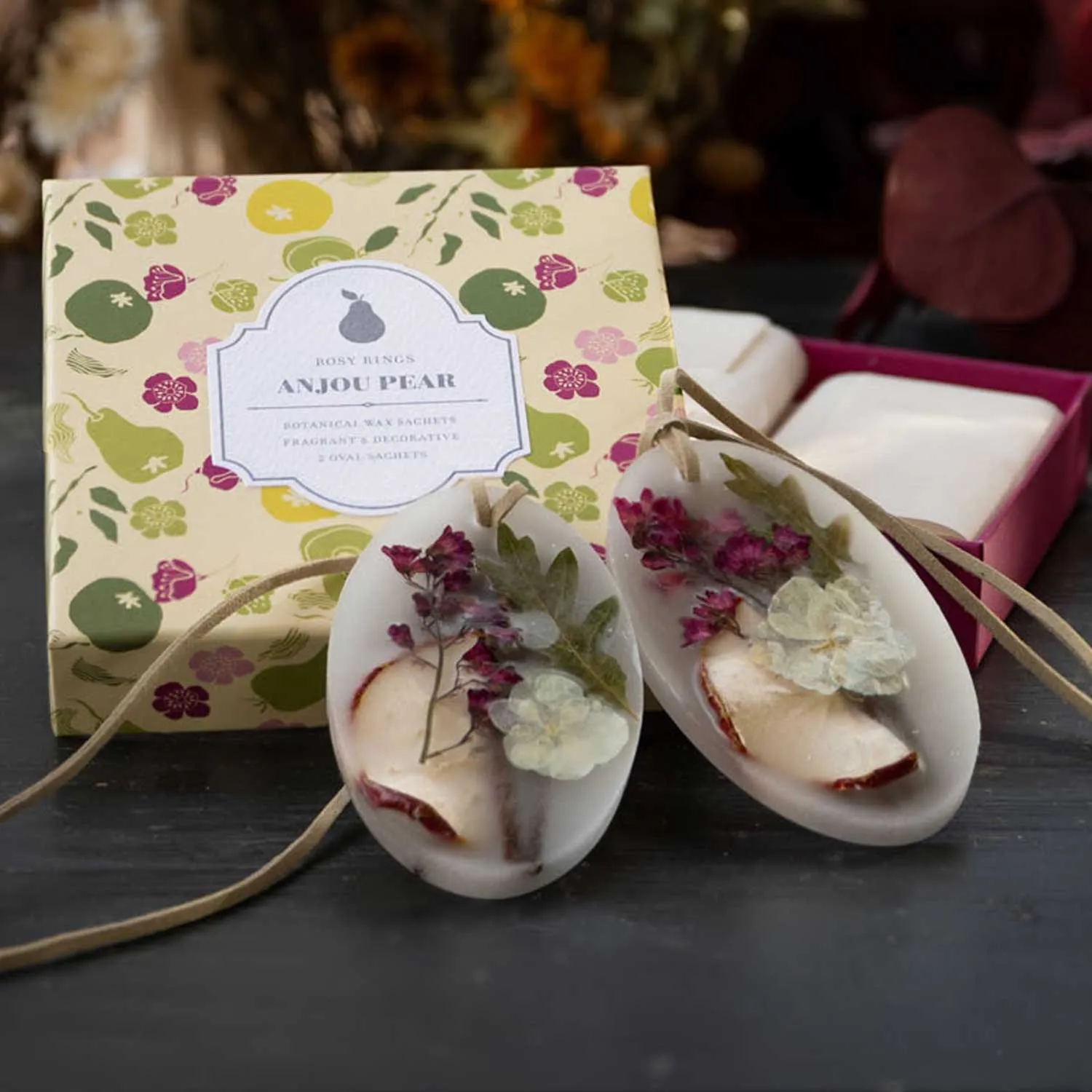 Anjou Pear Oval Botanical Sachets - Set of 2