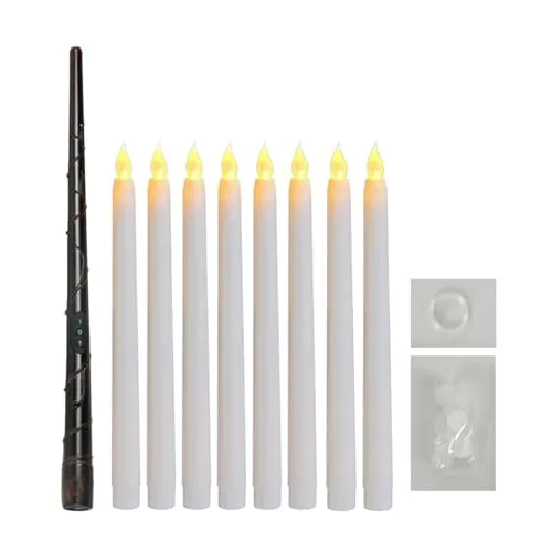 ATORSE® Floating Candles with Remote Flameless LED Hanging Candles for Birthday Gift Pointed white