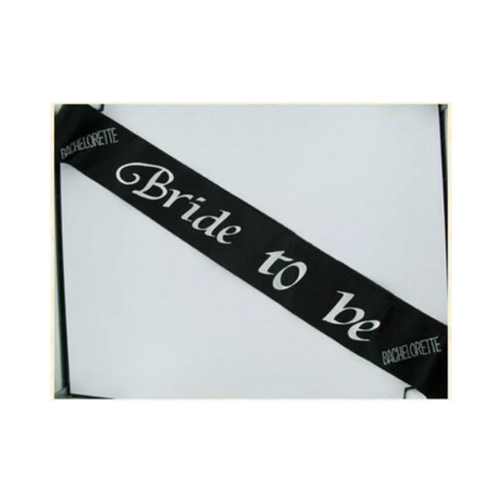 Bachelorette Bride To Be Non Flashing Sash - Black