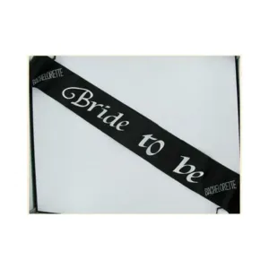 Bachelorette Bride To Be Non Flashing Sash - Black