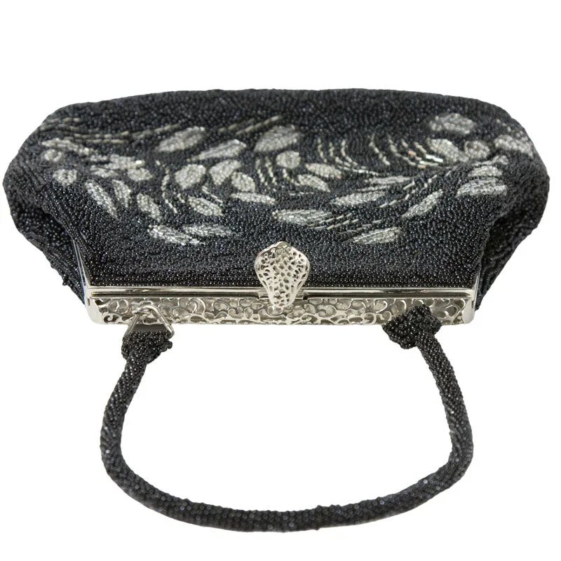 Black & Silver Beaded 1930s Handbag