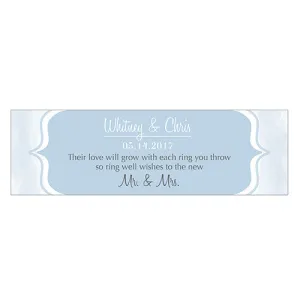 Bracket Design Small Rectangular Favor Tag Pastel Blue