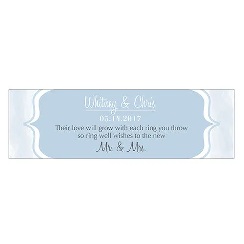 Bracket Design Small Rectangular Favor Tag Pastel Blue