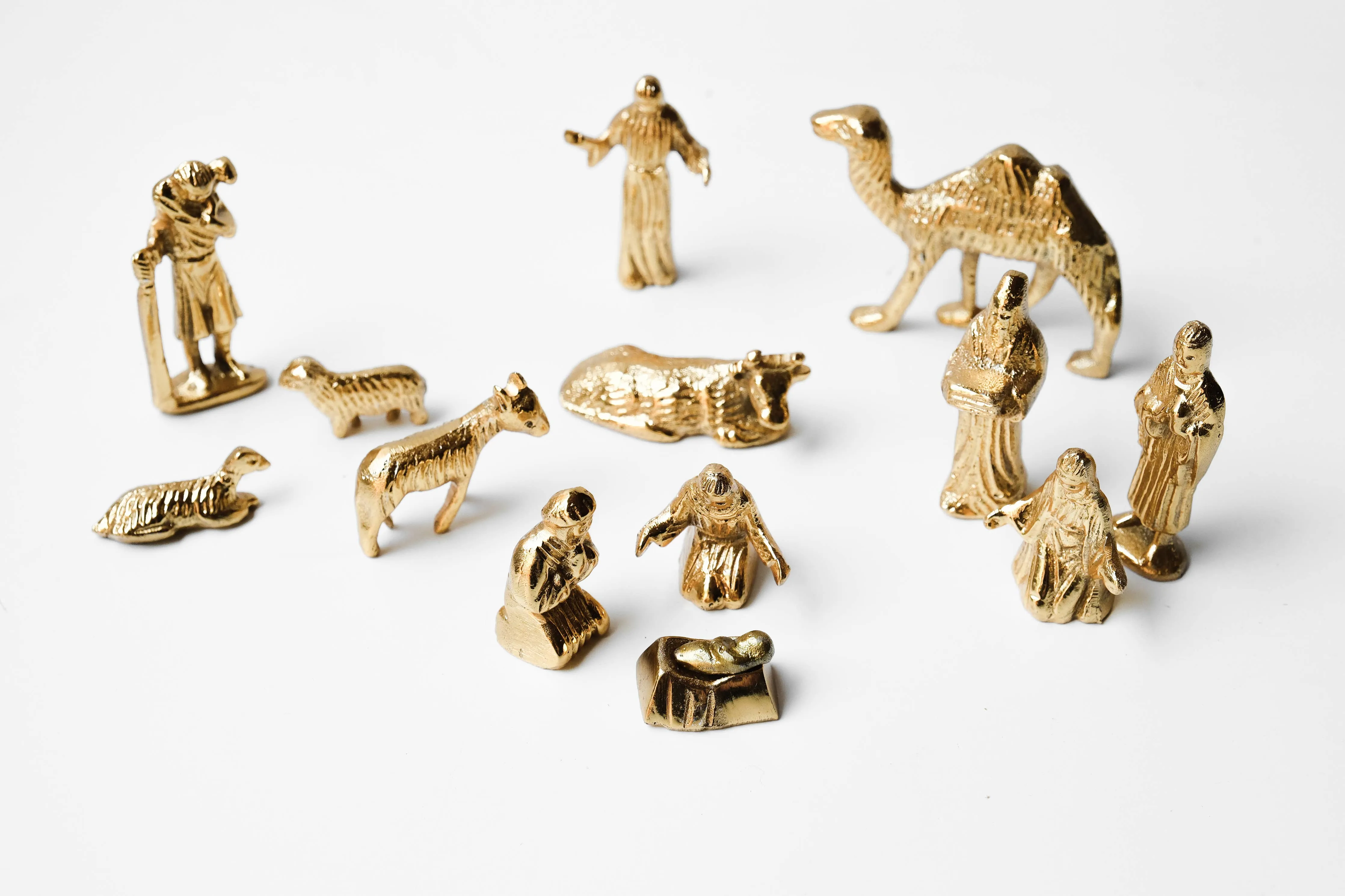 Brass Nativity Scene Christmas Decor Holiday Decorations