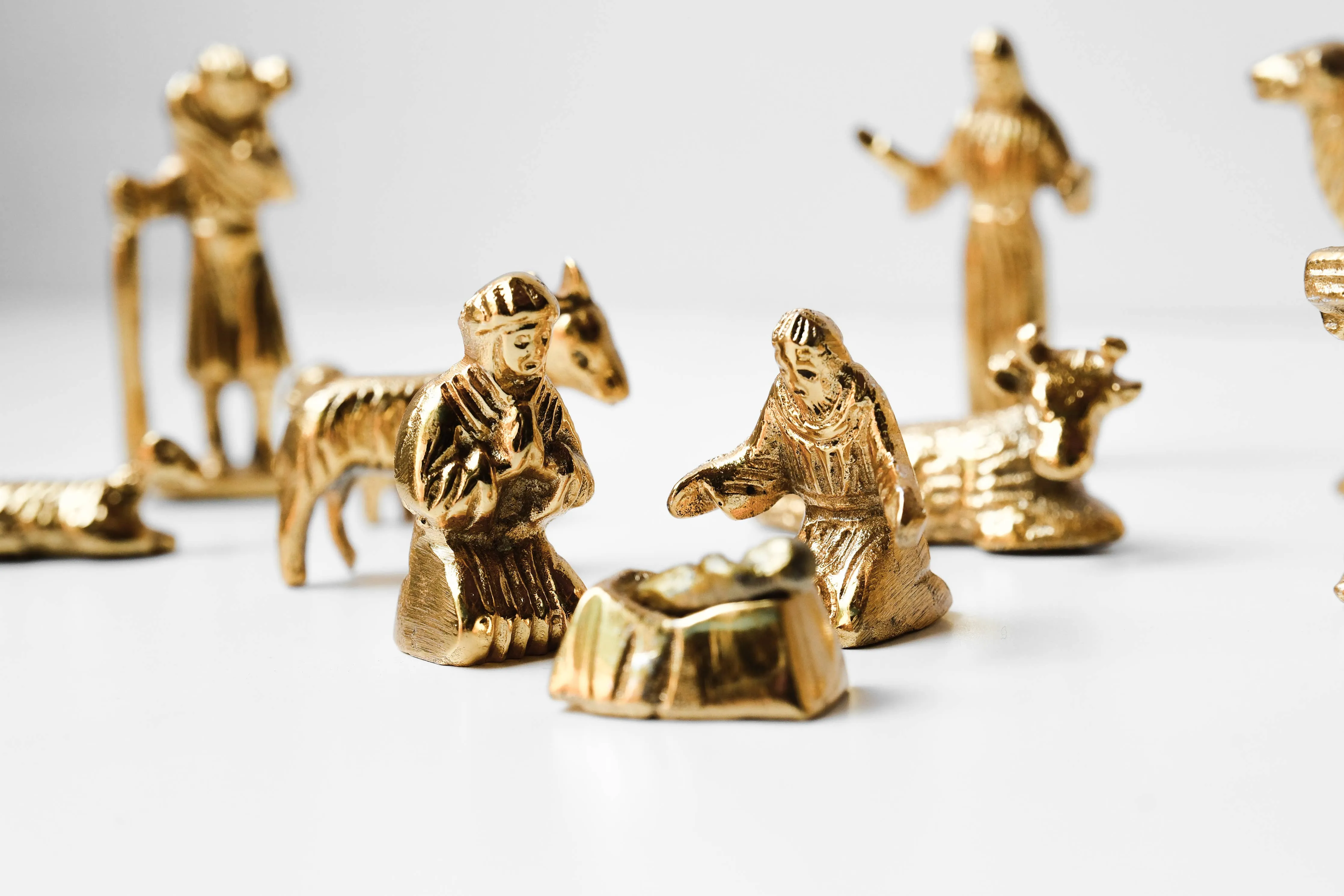 Brass Nativity Scene Christmas Decor Holiday Decorations