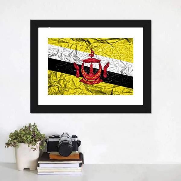 Brunei Vintage Flag Canvas Wall Art