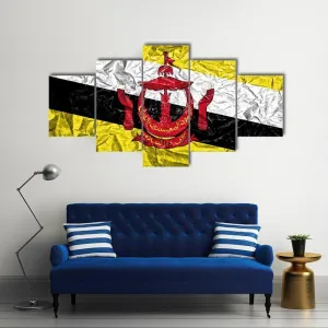 Brunei Vintage Flag Canvas Wall Art