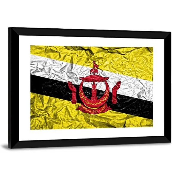 Brunei Vintage Flag Canvas Wall Art