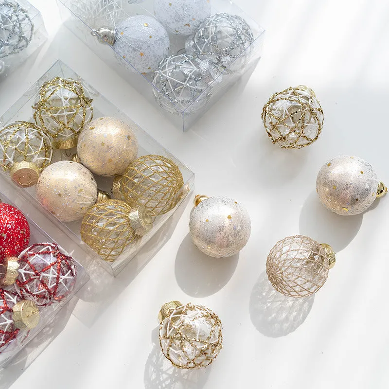 Bulk 6pcs Glitter Christmas Balls Set Hanging Ornaments for Christmas Tree Wholesale