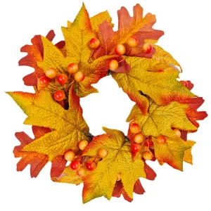 Bulk Artificial Maple Leaf Pumpkin Tabletop Candlestick Wreath Candle Holder Rings Thanksgiving Harvest Festival Mini Centerpiece 12 Inch Wholesale