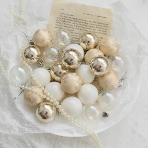 Bulk Glitter Champagne Christmas Balls Set Hanging Ornaments for Christmas Tree Home Decor Wholesale